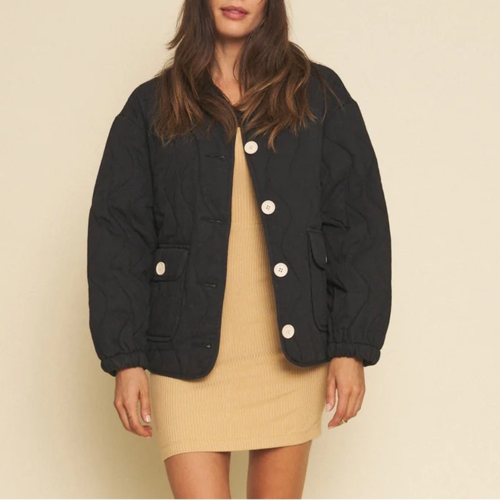 Whimsy & Row Liam Black Quilted Jacket